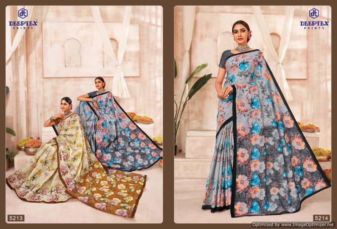 Mother India Vol 52 By Deeptex Daily Wear Printed Cotton Sarees Wholesale Market In Surat
